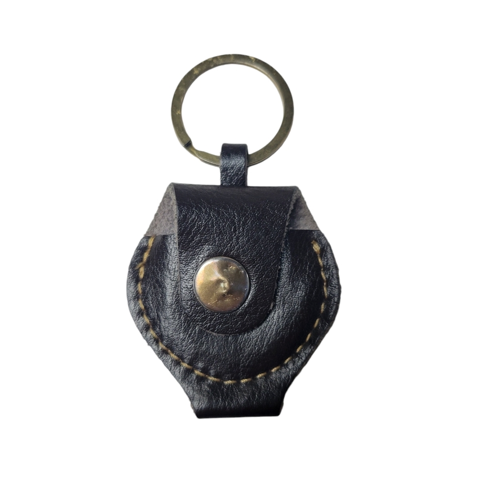 Leather Guitar Pick Holder Pouch Keyring